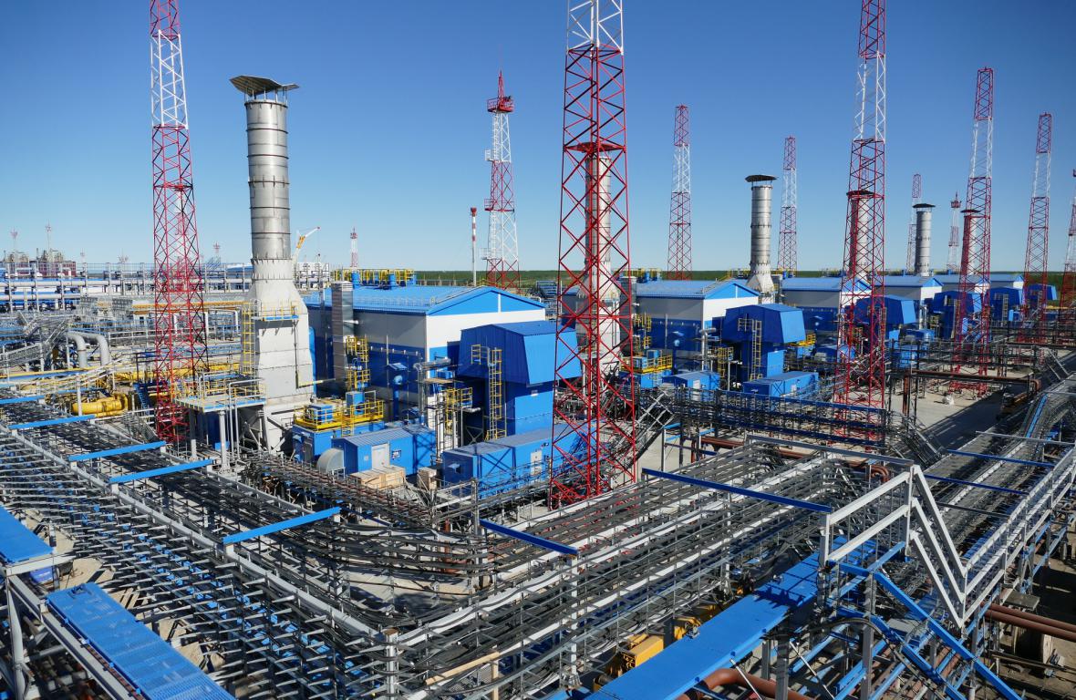 Booster compressor station at the complex gas treatment plant (UKPG-1C)